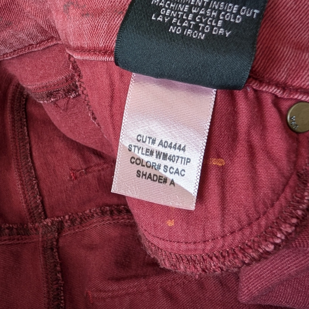 Hudson Nico Cabernet Red Coated Skinny Jeans Mid-Rise Y2K 2010s Size 6/28 - Picture 15 of 16